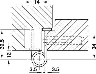 Preview: Objekttürband Edelstahl matt VX 7728/120 für gefälzt-flächenbündige Objekttüren bis 100 kg Simonswerk